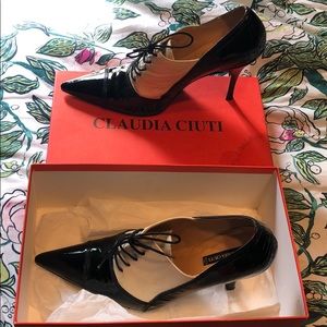 Claudia Ciuti Black White Oxford Pump Booties